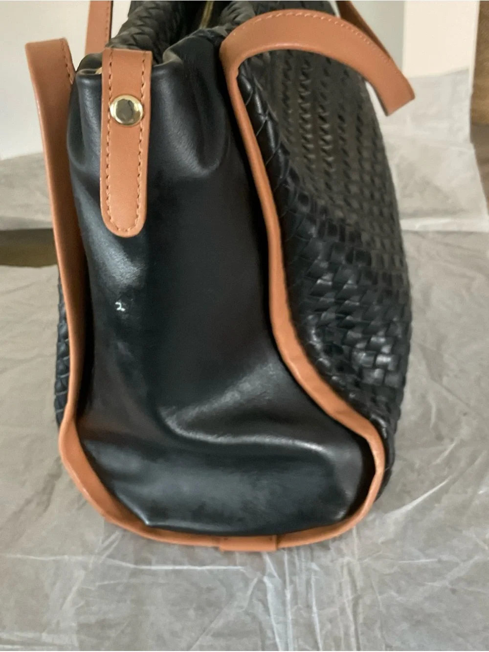 Giorgio Milani Italian Black Woven Leather Purse Bag   Beautiful Leather